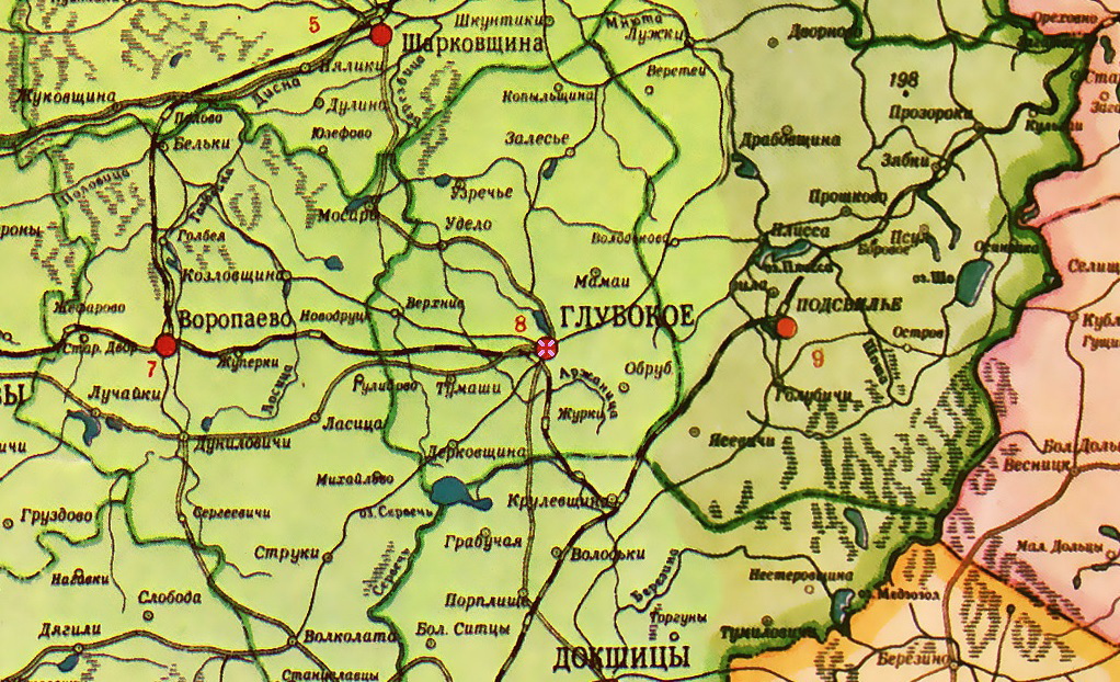 Административная карта Белорусской ССР (1956 г.)